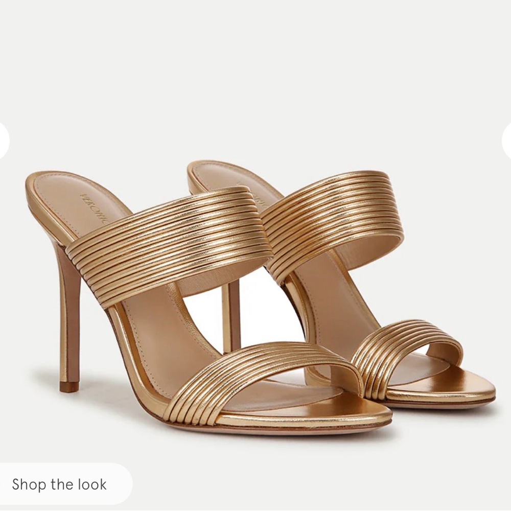 Veronica Beard Metallic Gold Heels